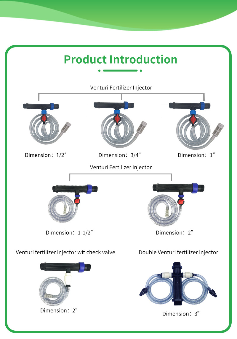 PVC Super Ventury 1/2'' Irrigation Fertilizer Regulador Venturi Injector