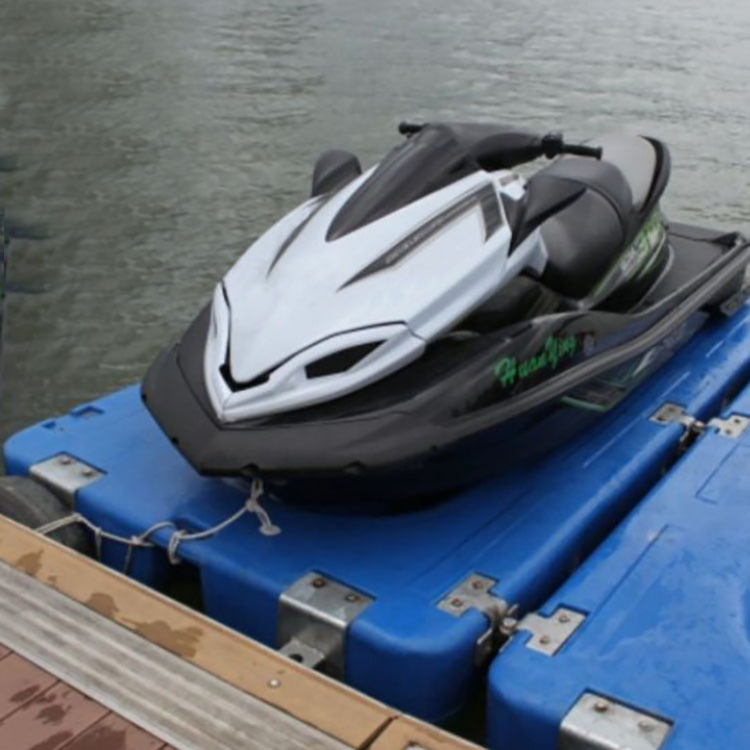 Foam Filled Motorboat Floating Dock with Wheels Used to Lift Jet Ski