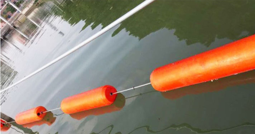 Lldpe Rotational Molded Floating Pollution Barrier Floats Filled Foam Tubular Buoy Plastic Floating Barrier