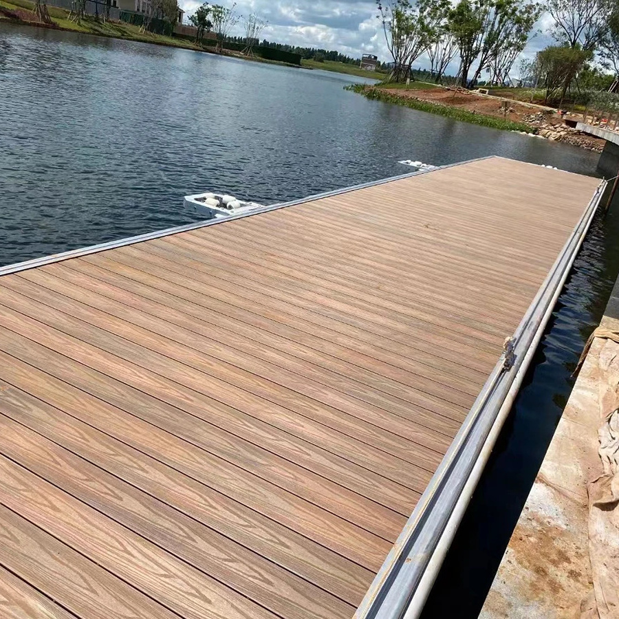 2023 Hot sale Floating Pier Kits Cost Aluminum Frame Wooden Floor Docks