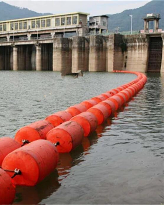 Lldpe Rotational Molded Floating Pollution Barrier Floats Filled Foam Tubular Buoy Plastic Floating Barrier