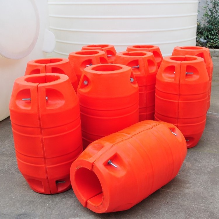 High Density Marine Hdpe Pipe Floater For Sand Discharge Dredging Plastic Pipeline Buoy