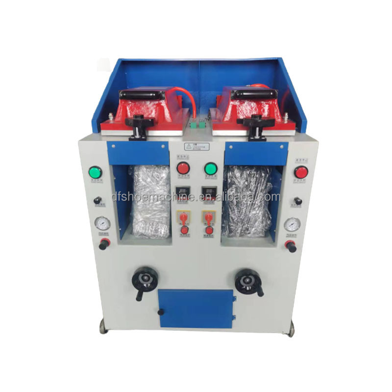 Footwear Sneaker Making Automatic Double Head Pneumatic Shoe Sole Attaching Press Machine