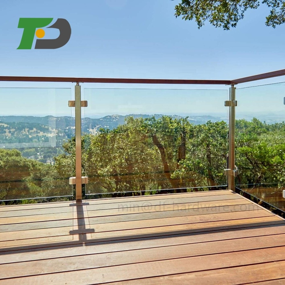 DF Top-ranked 304 316 Indoor Outdoor stair stainless steel glass balcony  railing balustrades  Balustrad systems designs