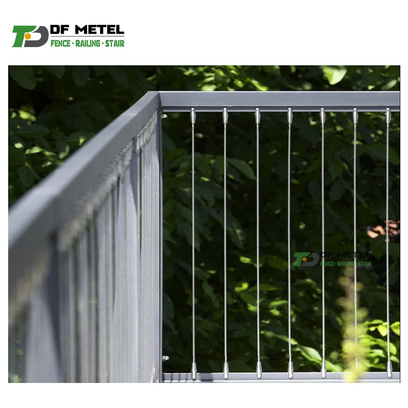 DF  Wire Railing Post Outdoor Deck Wire Railing Low Cost Tensioning Stainless Steel Cable Balustrade Post System For Sale