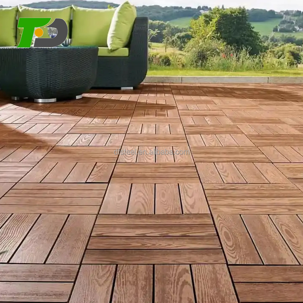 DF Brand new outdoor waterproof wooden flooring WPC decking artificial wood Aluminum decking floor wpc composite decking