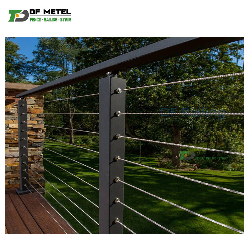 DF  Wire Railing Post Outdoor Deck Wire Railing Low Cost Tensioning Stainless Steel Cable Balustrade Post System For Sale