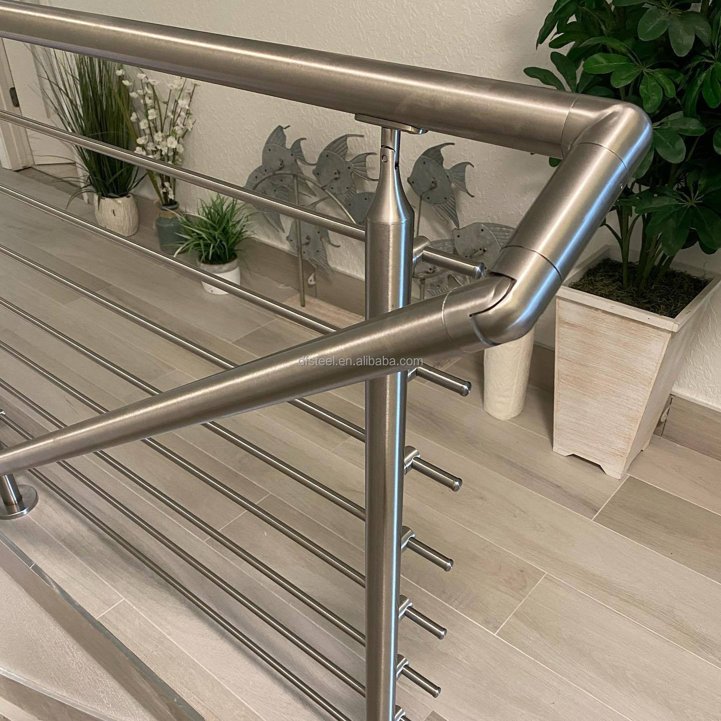 DF balcony  solid stainless steel stairs railings strong interior staircase balustrade rod post outdoor railing  price