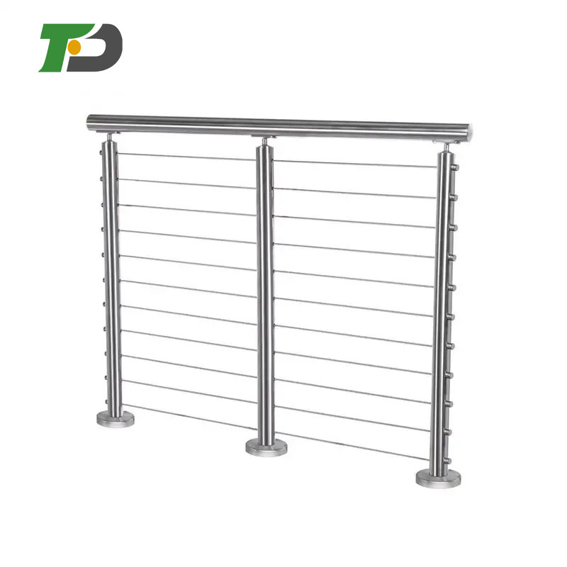 DF The most popular stainless steel balcony black wired deck railing and stair wire deck railing  design  post