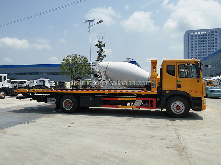 China D9 chassis 9.4m diesel 8 - 10 ton wrecker towing flat bed tow truck for sale