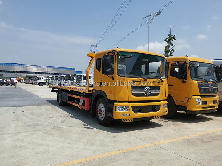 China D9 chassis 9.4m diesel 8 - 10 ton wrecker towing flat bed tow truck for sale