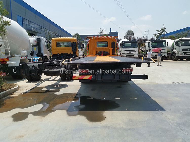 China D9 chassis 9.4m diesel 8 - 10 ton wrecker towing flat bed tow truck for sale