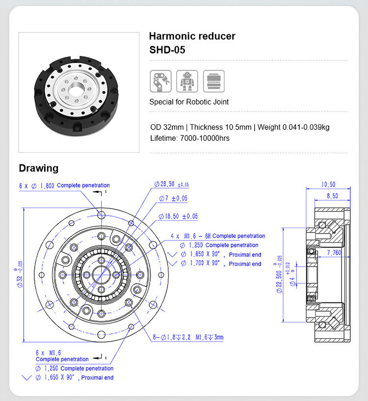 Harmonic Drive Motor Gearbox Speed Reducer Harmonic Drive Gearbox