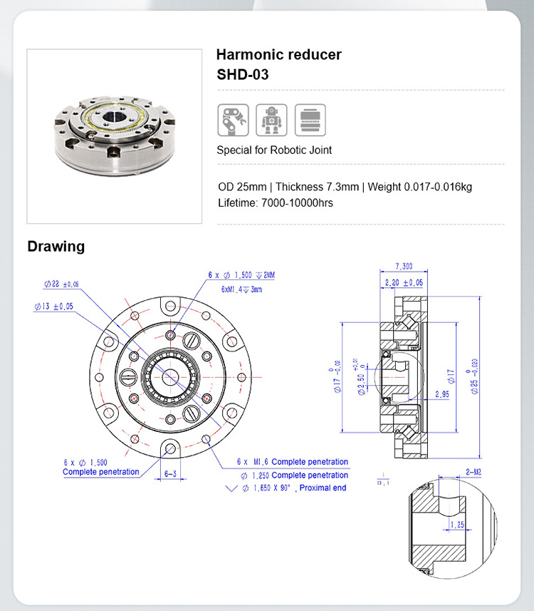 Harmonic Drive Motor Gearbox Speed Reducer Harmonic Drive Gearbox