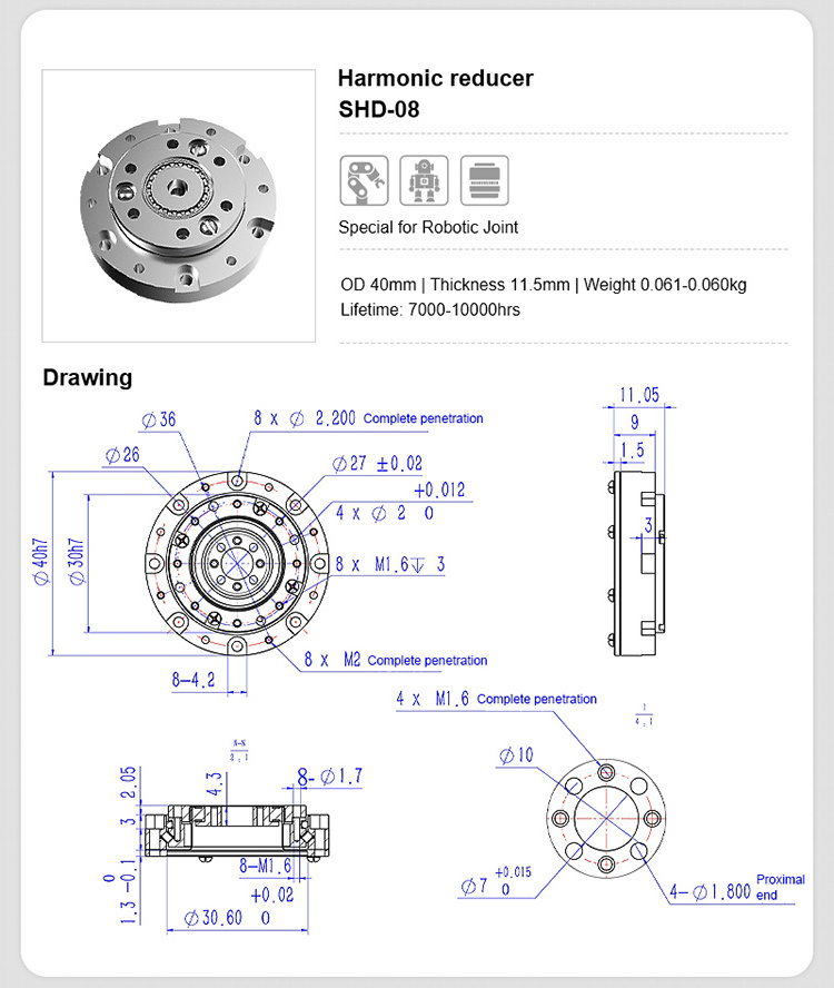 Harmonic Drive Motor Gearbox Speed Reducer Harmonic Drive Gearbox