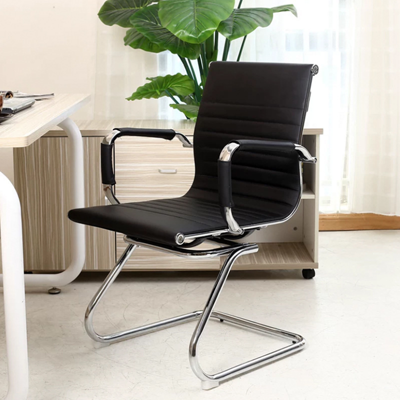 LOW price factory supply Furniture office chair without wheels conference chairs ergonomic office staff chair Steel base