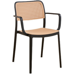 Nordic ratan chair Modern Hotel banquet Living Room wooden black rattan cane restaurant cafe rattan dining Chair cesca chair