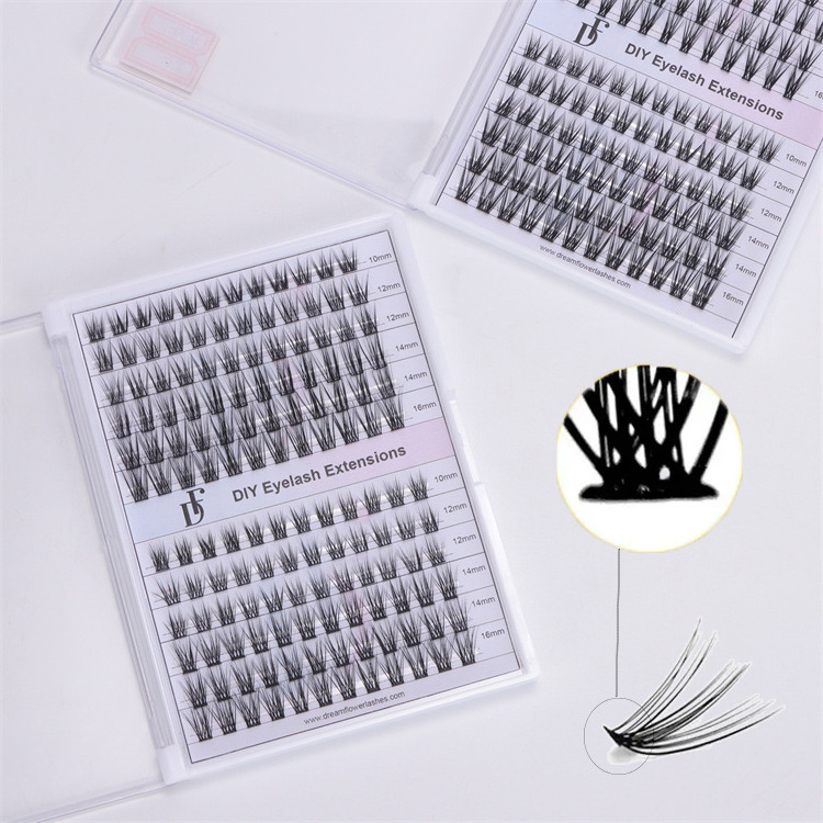 Matte mink cluster eyelash diy wispy professional individual lash clusters supplies korean pbt diy lash segment