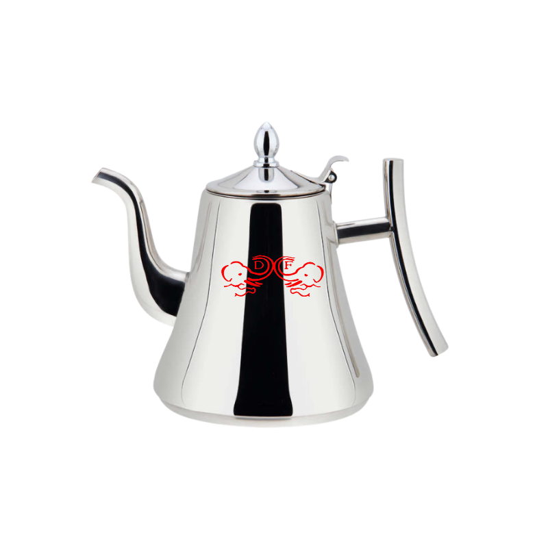 DF trading house cheap price stainless steel coffee kettle with filter goose neck tea pot water kettle mirror polishing oil pot