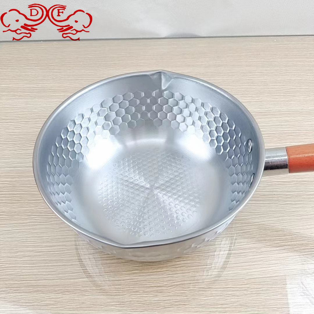 Yukihira Df99267 Single Handle Flat Bottom Aluminum Soup Stock Pot Non-Stick Commercial Small Pan Vermicelli Noodle Conjee Pot