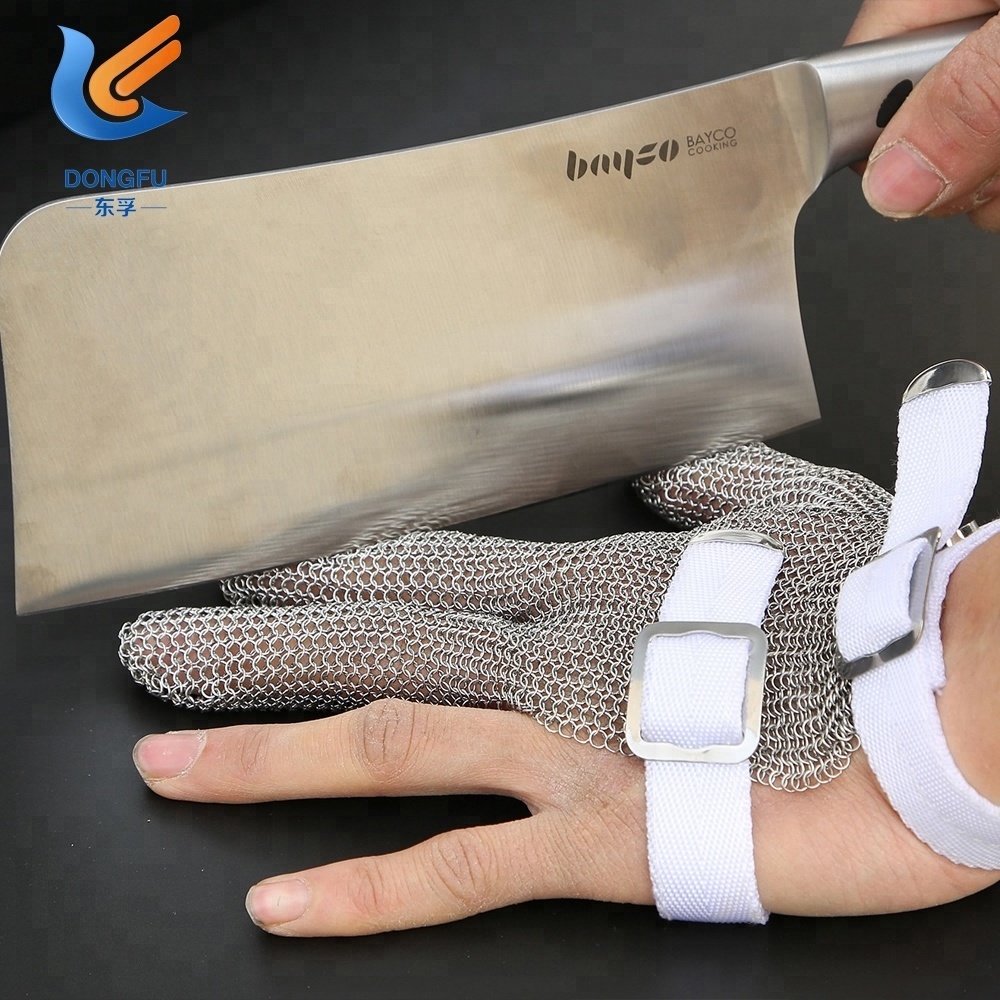 304l Stainless Steel Five Fingers Metal Mesh Glove For Butcher