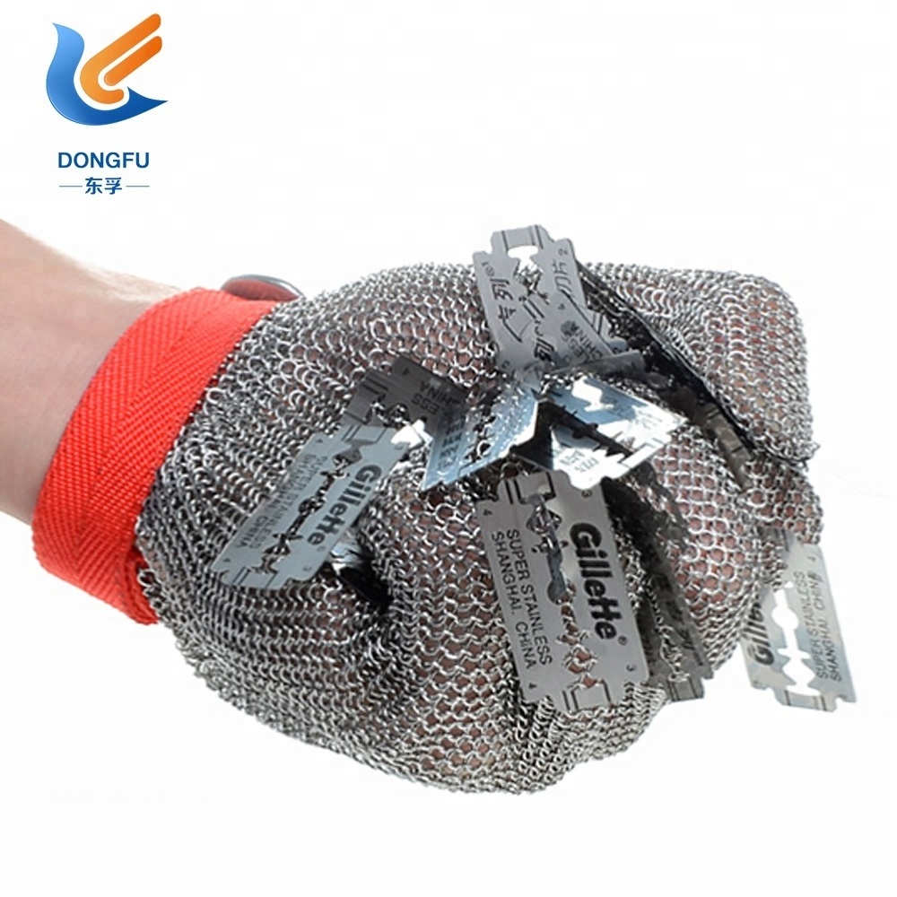 304l Stainless Steel Five Fingers Metal Mesh Glove For Butcher