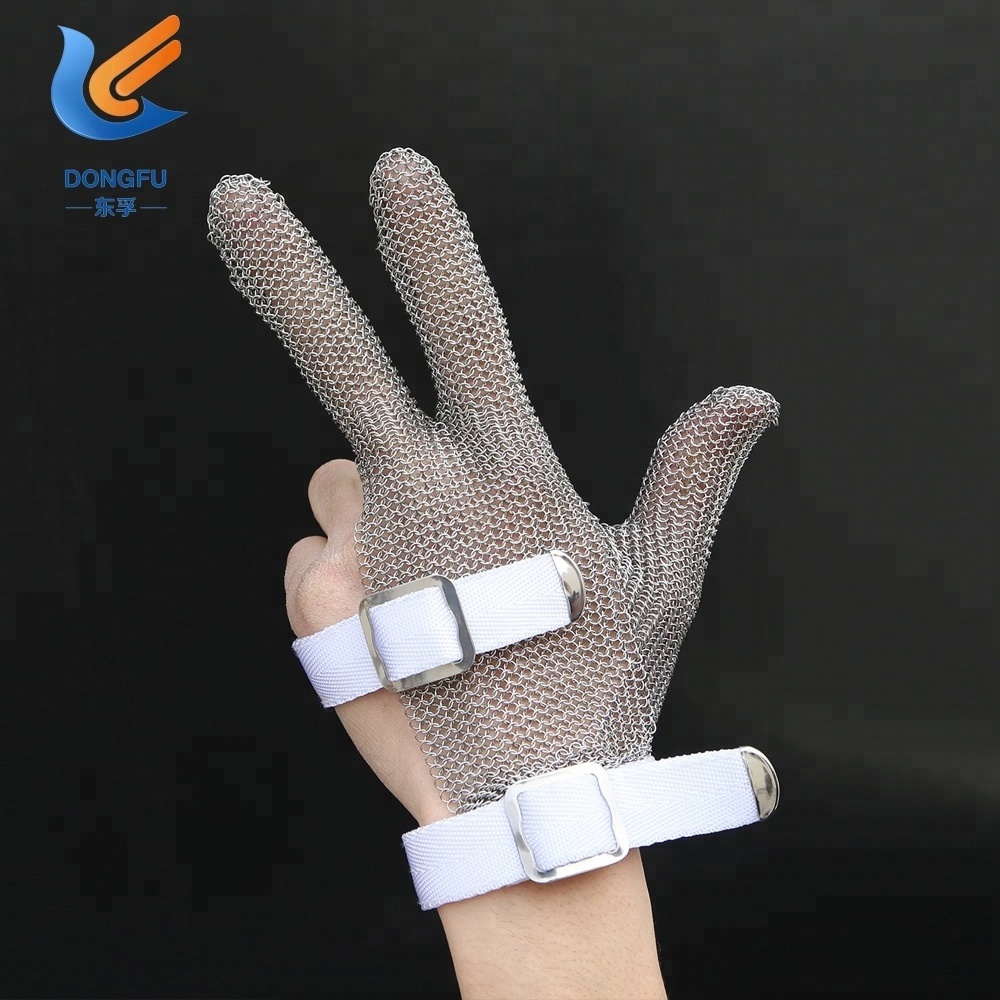 304l Stainless Steel Five Fingers Metal Mesh Glove For Butcher