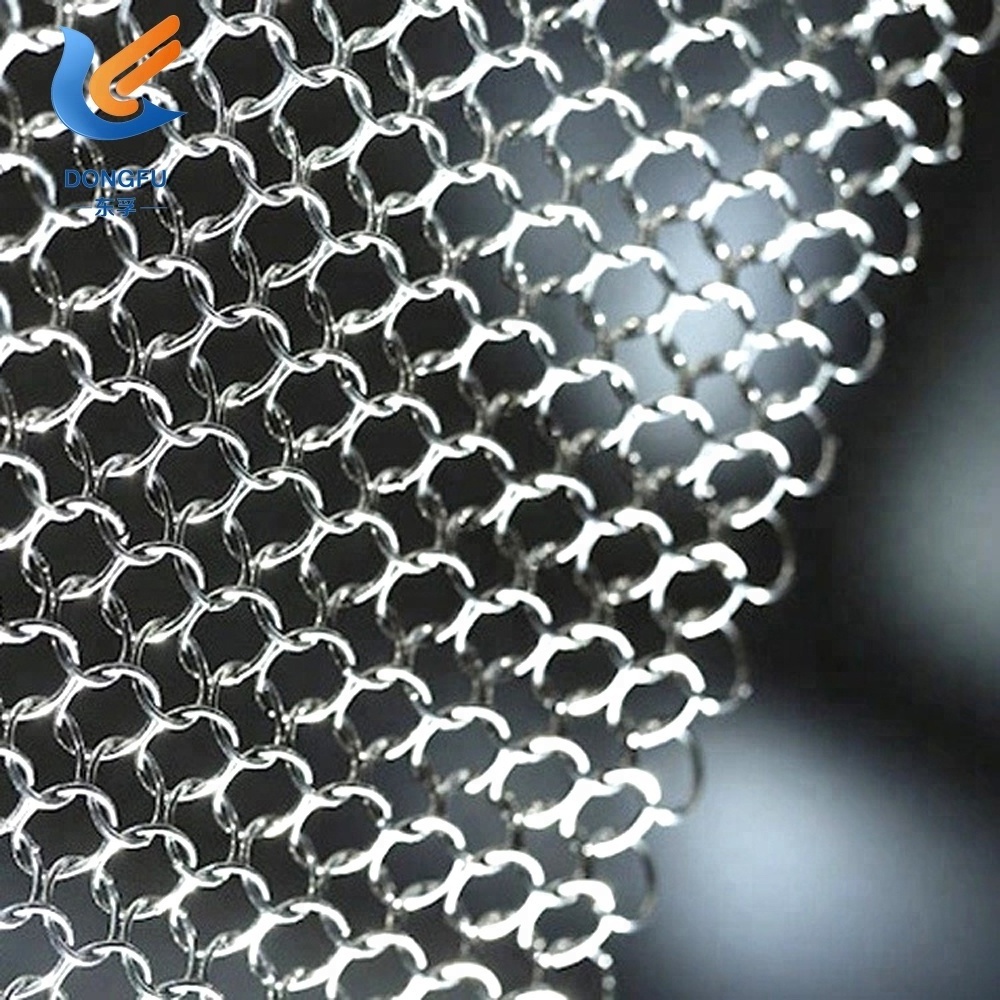 Stainless Steel Chain Mail Fabric , Metal Chainmail Fabric , Metal Chainmail Factory