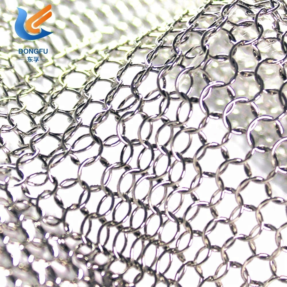 Stainless Steel Chain Mail Fabric , Metal Chainmail Fabric , Metal Chainmail Factory