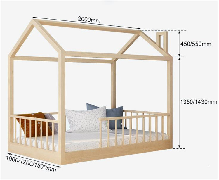 Pine Bed Solid Wood Baby Child Student Single Double Princess Bed Wooden Frame Photography Photo House Props Bed