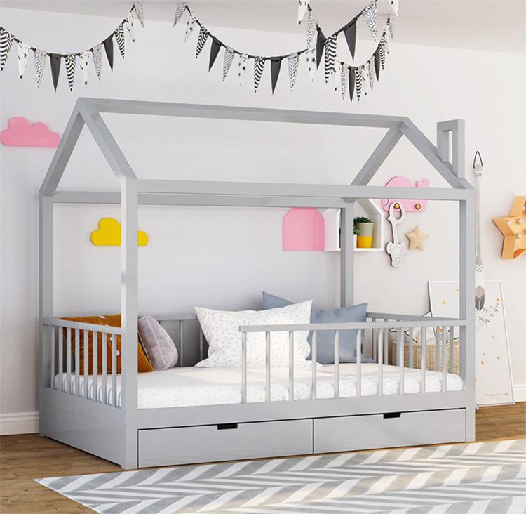 Pine Bed Solid Wood Baby Child Student Single Double Princess Bed Wooden Frame Photography Photo House Props Bed