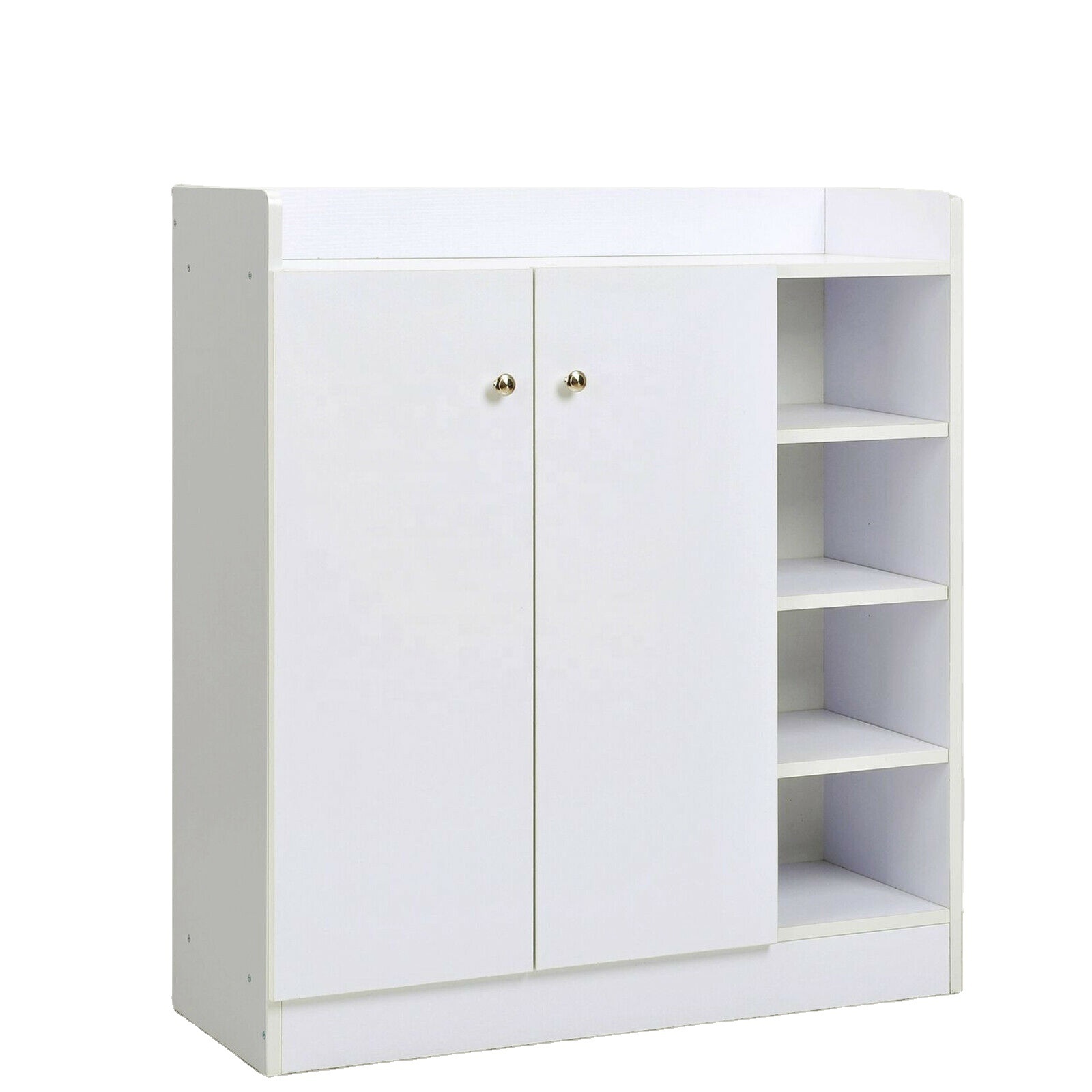 Shoe Storage Cabinet Footwear Rack Stand Organiser Adjustable Shelves White