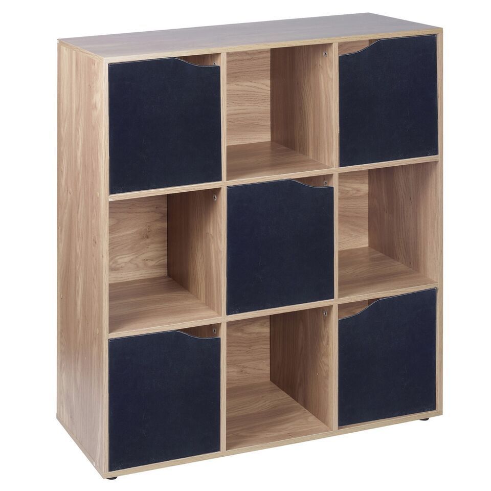 9 Cube Oak Wooden Bookcase Shelving Display Modular Storage Unit Wood Shelf