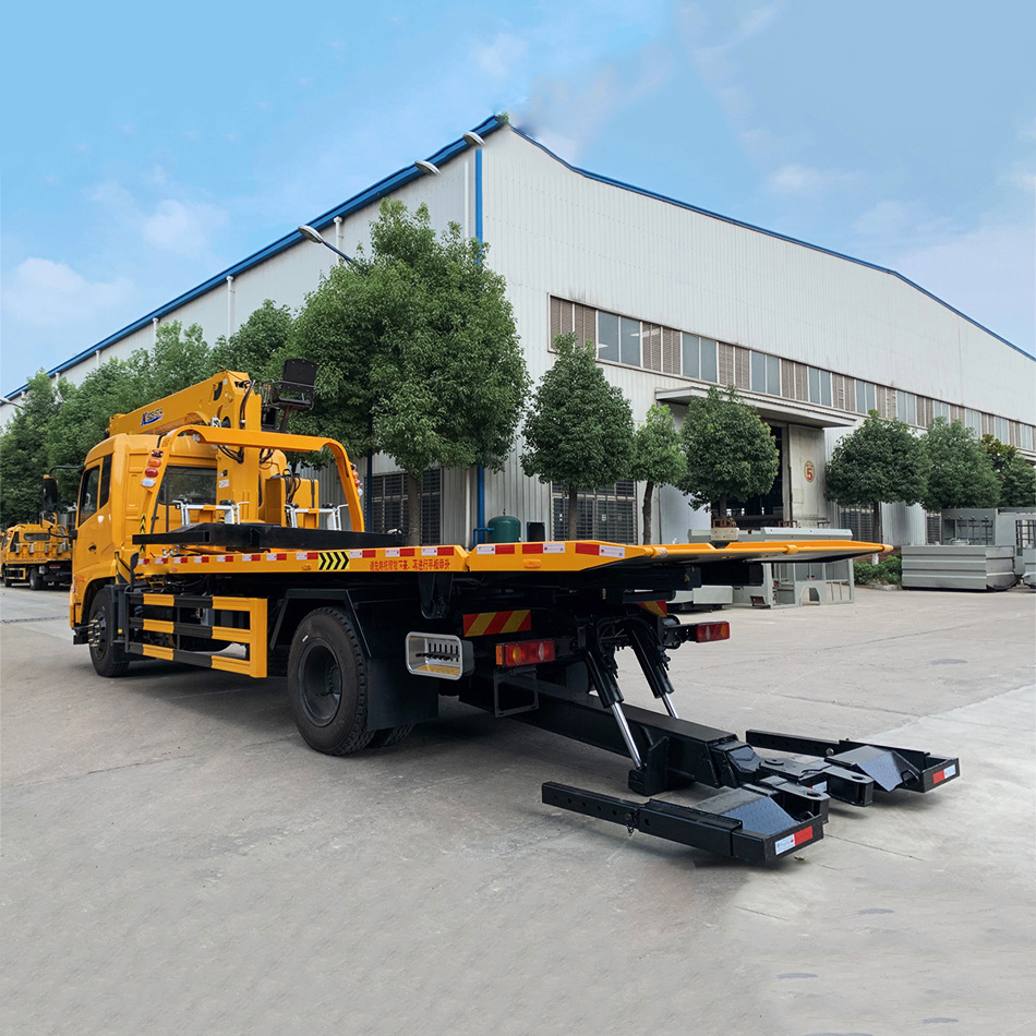 Dongfeng tianjin VR heavy duty road wrecker towing truck recovery truck with rotation boom