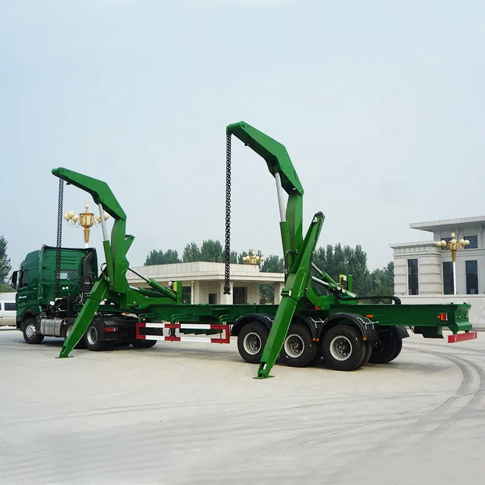 6x4 Crane Self Loading Truck 37ton Mqh37 20ft 40ft Side Loader Container Trailer Truck