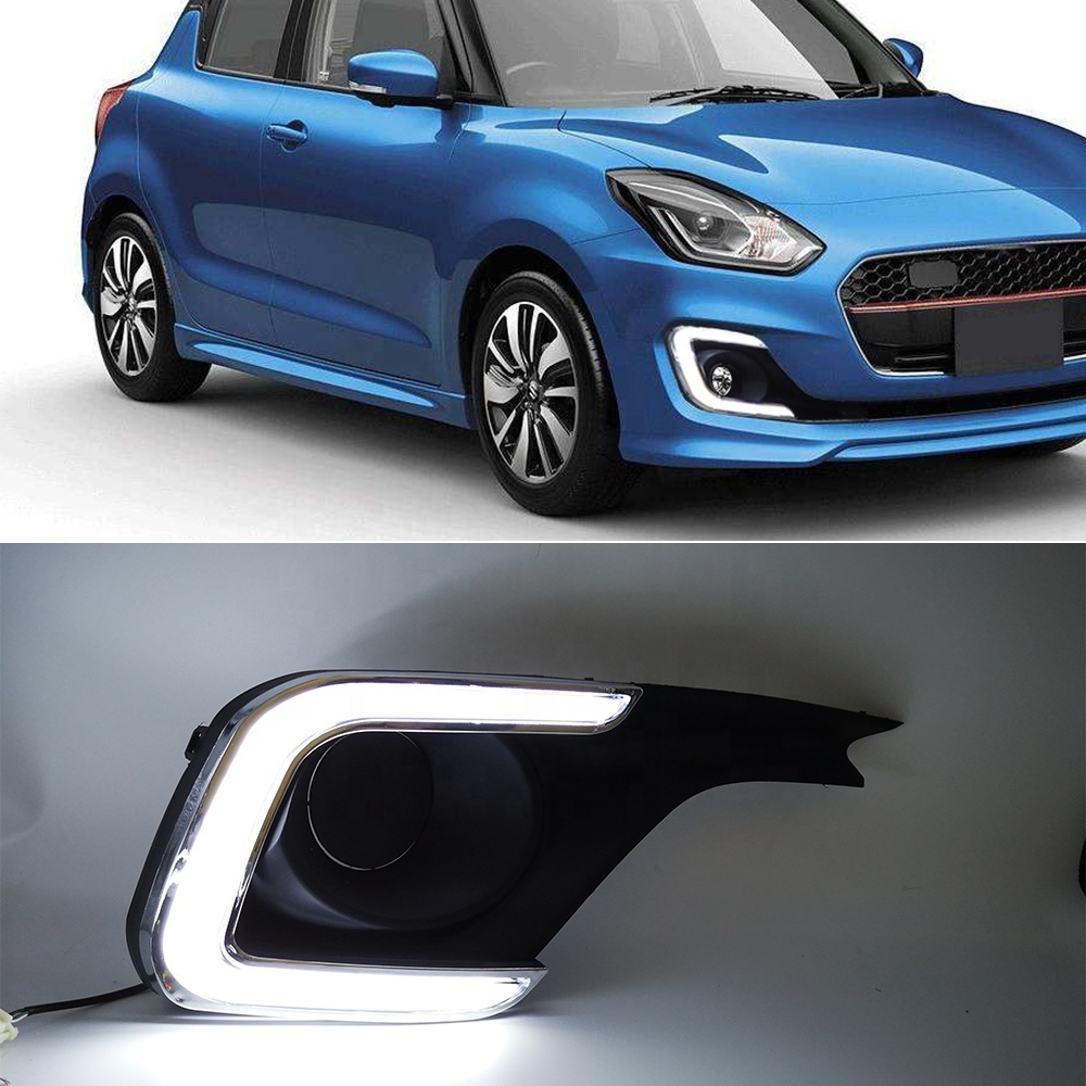 Led Car Drl for Suzuki Swift 2017-2019 Car 12V Front Bumper Driving And Turn Signal Light Daytime Running Light With Wire