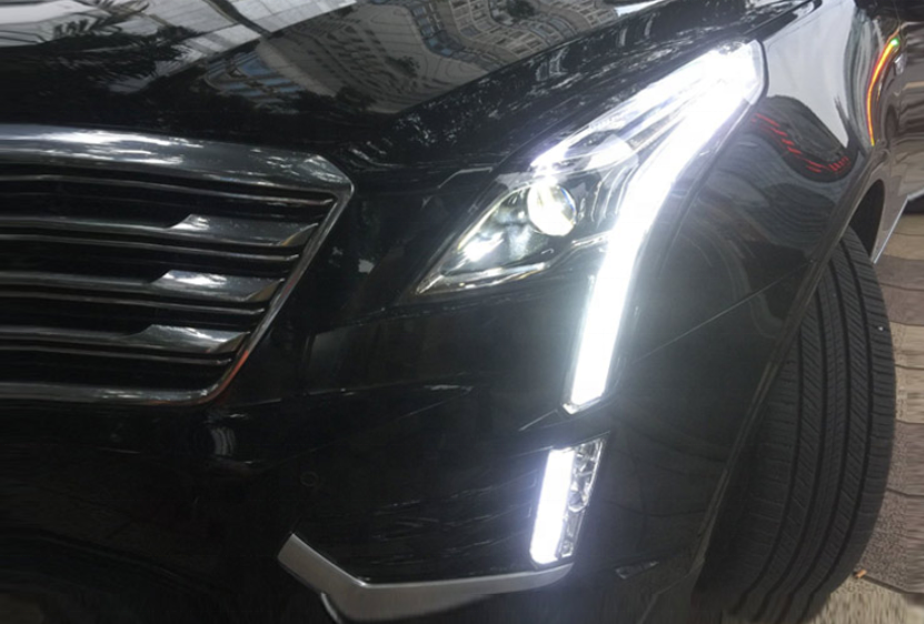 Modify Plug and Play Head Lamp For Cadillac XT5 4 Functions DRL + Low + High Beam + Signal Front Bumper LED Auto Body Kits Parts