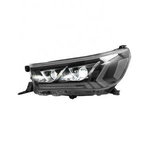 Full LED DRL Headlights Car Head Light bar cover fog Lamp For Toyota Revo Hilux Recco accessories 2015 - 2019 modify auto parts