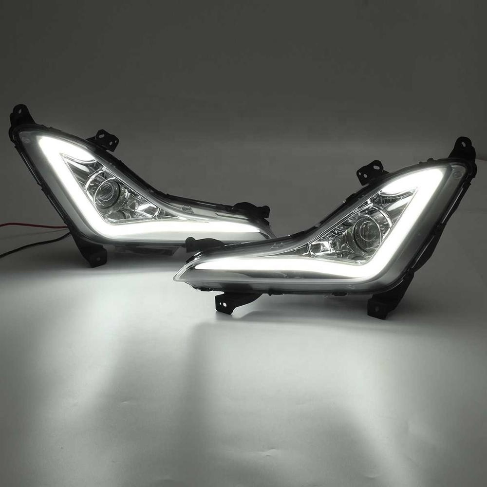 1 Pair Car Daytime Running Light LED with Fog Lamp DRL for Hyundai Elantra 2014-2016 parts car accessories vehicle body kits