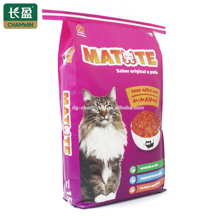 Oem 25kgs 50kg virgin pp bopp laminated dog feed woven cattle cat food animal packing bag sack for food