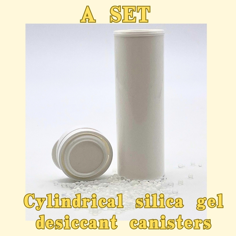 Cylindrical silica gel desiccant canisters Test paper drying storage tube Blood sugar test paper drying tube