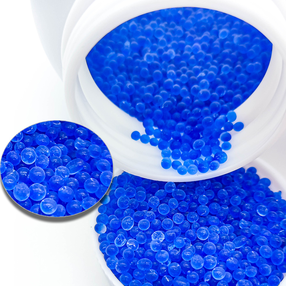 25kg/bag Blue color change Silica gel desiccant bead raw material 2-4mm Moisture content 3% Moisture absorption 20% Factory