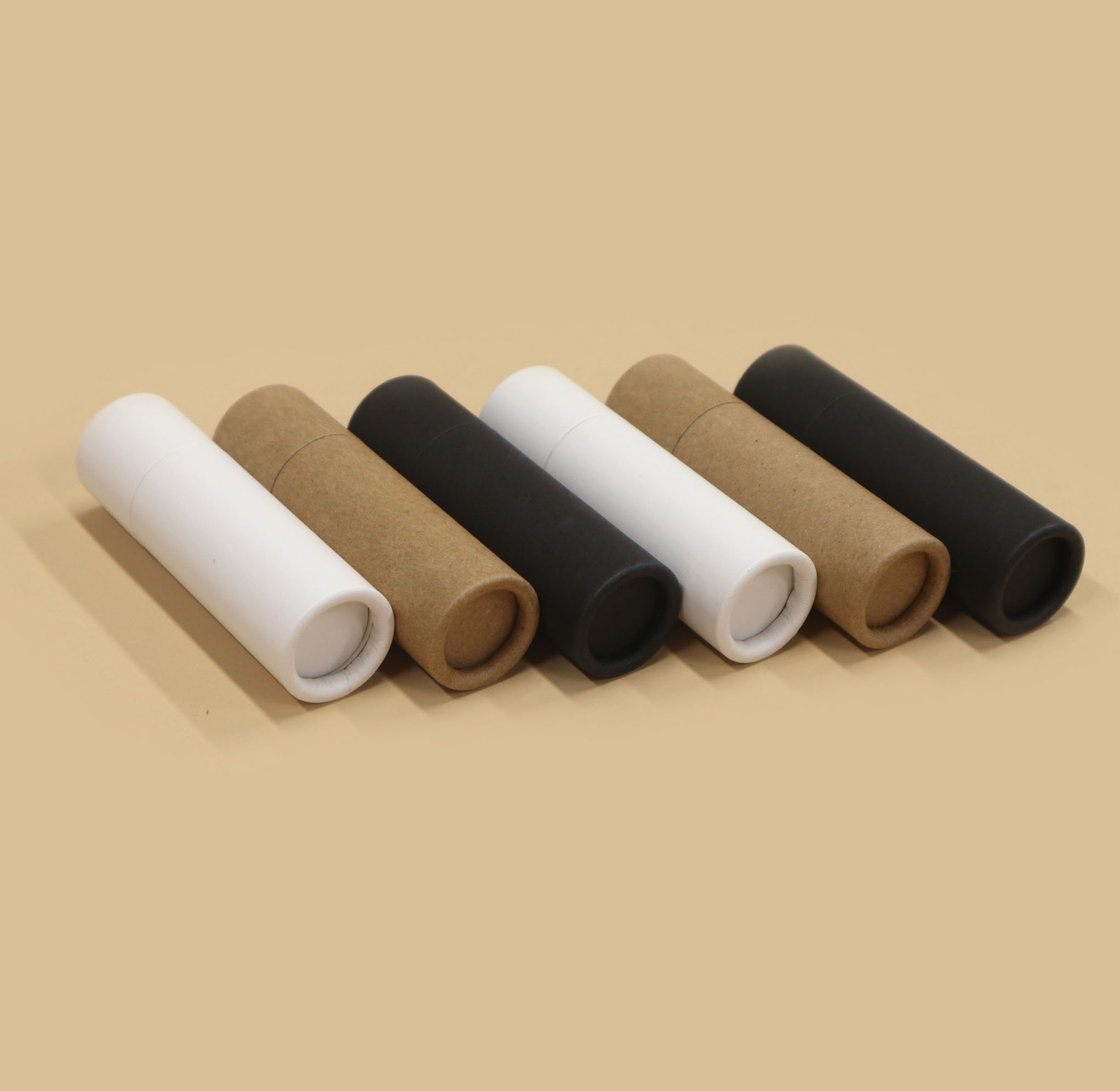 Biodegradable  Packaging  Kraft Paper Push Up Cardboard Tube For Lip Balm Deodorant Packaging