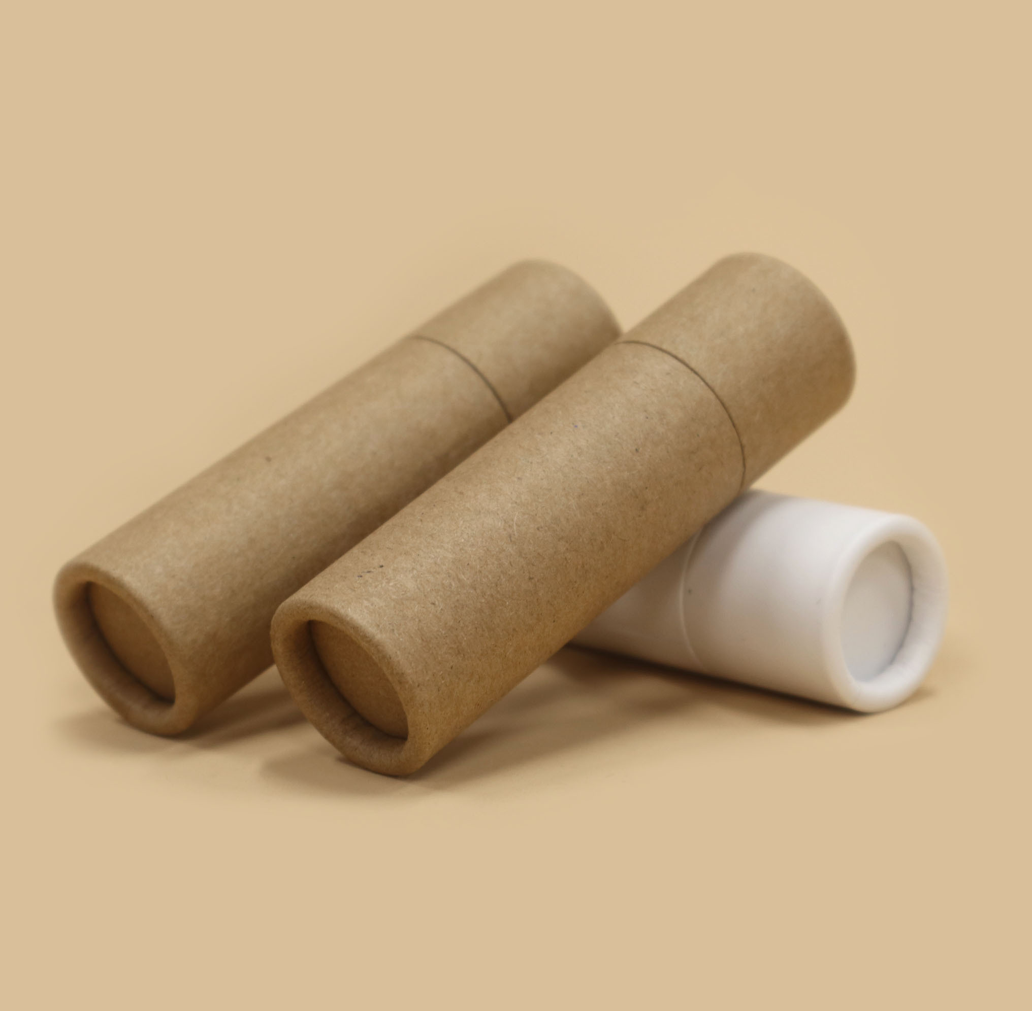 Biodegradable  Packaging  Kraft Paper Push Up Cardboard Tube For Lip Balm Deodorant Packaging