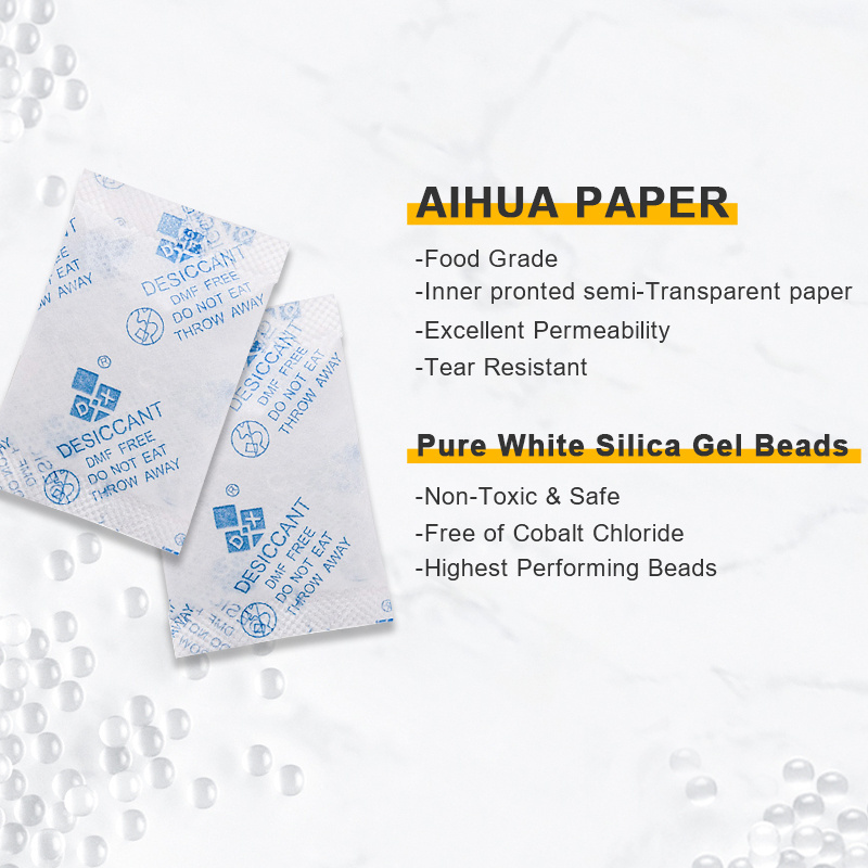 Food Grade Use Silica Gel Sachets 0.5G 1G 2G 5G 10G 20G 50G 100G Silica Gel Moisture Absorb Silica Gel Desiccant Packs