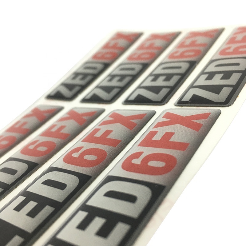 Custom plastic clear 3d dome polyurethane epoxy resin company logo dome sticker label with  glue adhesive labels custom