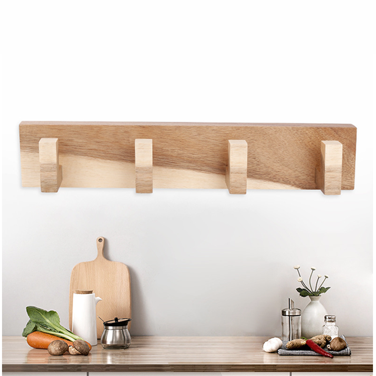 Morden style Wooden Coat Hook Cloth hanger Hooks With Storage Function Wall Mounted Coat Rack Robe Bag