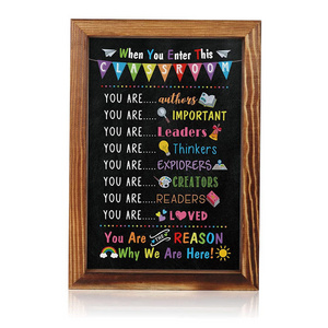 Hot Sales Colorful Motivational Sayings Classroom Decor Framed Wood Sign Panel Wall Decoration