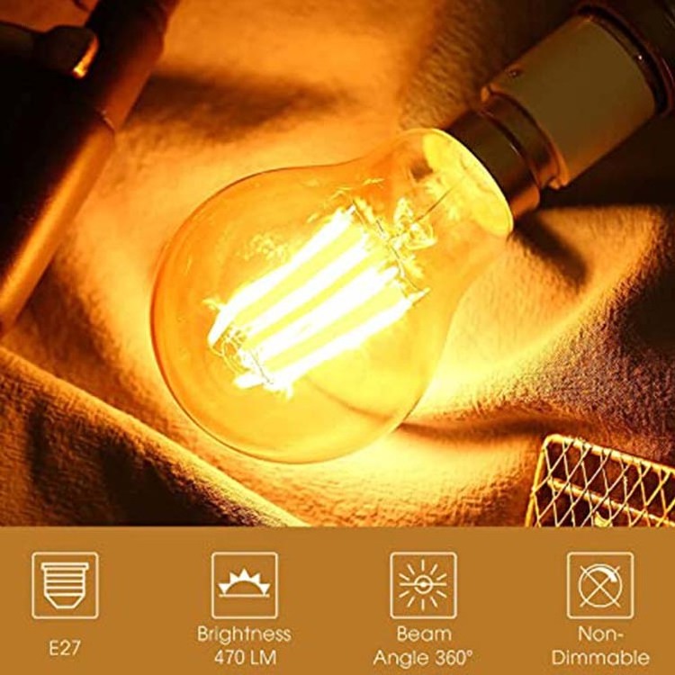 High Quality Amber Retro Edison Bulb E26 E27 B22 A60 LED Filament Bulb Energy Saver Light Bulb for Home Decorate