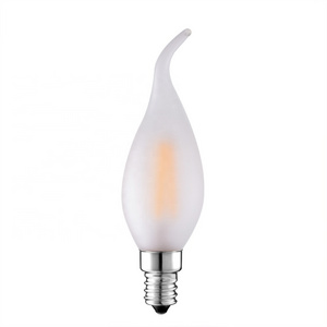 Hot sales white frosted E12 E14 4W C35 LED filament Flame Candle Bulb